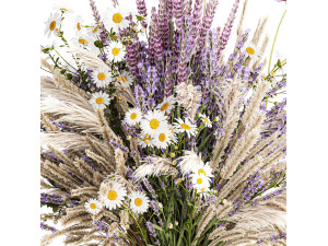 Bouquet of wildflowers lavender chamomile poppy pampas 417 Modèle 3D