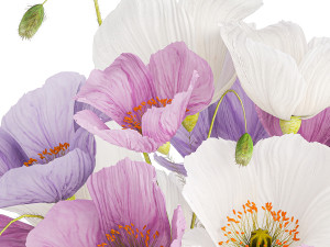 Bouquet of wildflowers in a glass vase with poppy 420 Modèle 3D