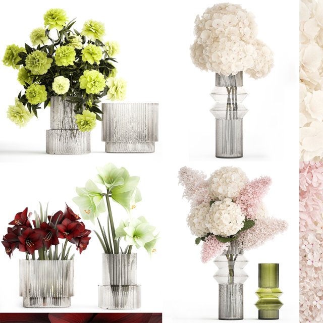 Set of bouquets of flowers Hydrangea Peonies Lilac 426 Modelo 3D .c4d .max .obj .3ds .fbx .stl .blend 