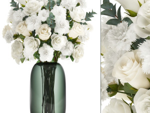 Bouquets of flowers Peonies Sunflower roses vase 428 Modelo 3D
