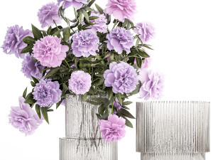 Bouquets of flowers Peonies Sunflower roses vase 428 Modelo 3D