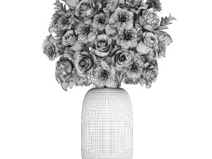 Bouquets of flowers Peonies Sunflower roses vase 428 Modelo 3D