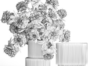 Bouquets of flowers Peonies Sunflower roses vase 428 Modelo 3D
