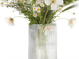Summer bouquet of wildflowers poppy chamomile wheat 430 3Dモデル