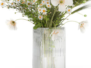 Summer bouquet of wildflowers poppy chamomile wheat 430 3D Model