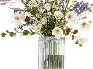 Bouquet of wildflowers poppy chamomile lavender thistle 431 3D Model