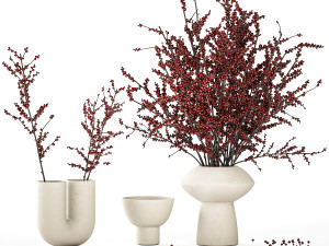 Collection of flower bouquets and vase set of 45 pieces 3D Model