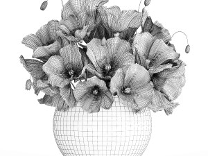 Collection of flower bouquets and vase set of 45 pieces 3D Model