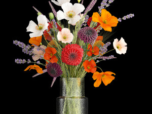 Collection of flower bouquets and vase set of 36 pieces 3Dモデル