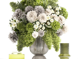 Collection of flower bouquets and vase set of 50 pieces 3D-Modell