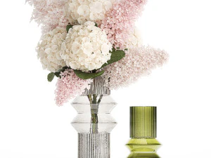 꽃다발 컬렉션 및 꽃병 50개 세트 3D 모델