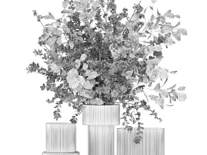 Collection of flower bouquets and vase set of 50 pieces 3D-Modell