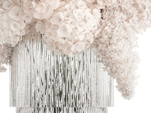 Bouquet of white flowers lilac peony hydrangea in vase 433 3D Model