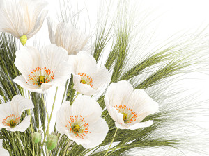 Small bouquet of wildflowers poppy wheat vase 434 3D-Modell