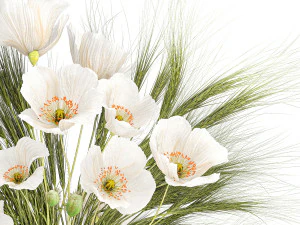 Small bouquet of wildflowers poppy wheat vase 434 3D Model
