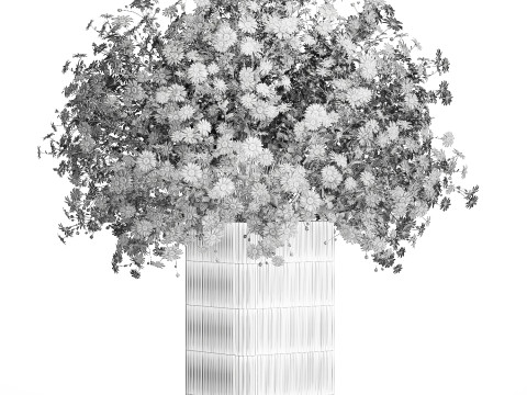 Bouquet of white wildflowers chamomile daisies vase 435 3D Модель