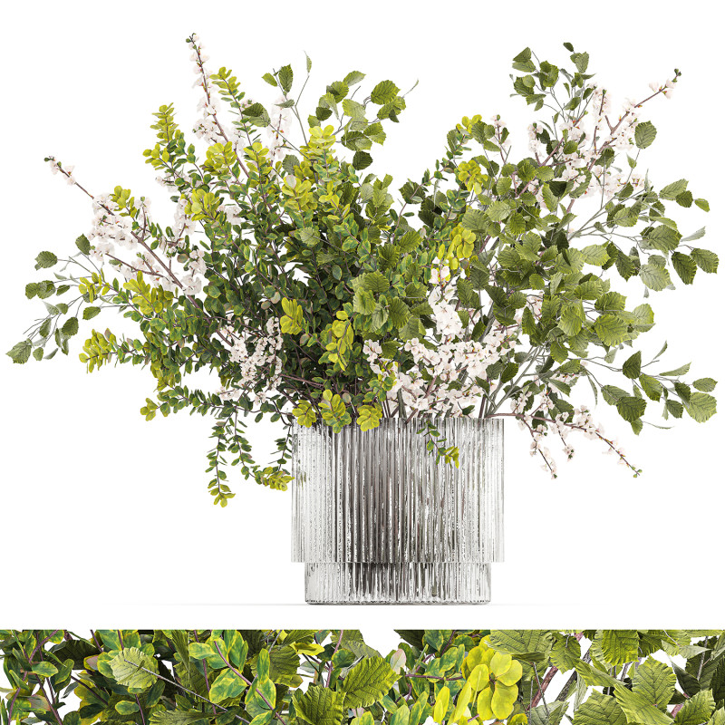 Bouquet Branch Of Cherry Blossoms Greenery Sakura 438 Modello 3D .c4d .max .obj .3ds .fbx .stl .blend 