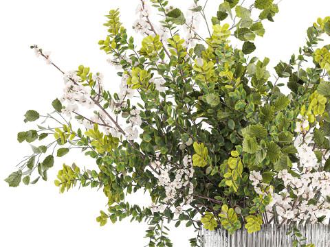 Bouquet Branch Of Cherry Blossoms Greenery Sakura 438 Modello 3D