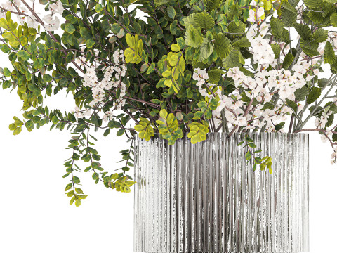 Bouquet Branch Of Cherry Blossoms Greenery Sakura 438 Modello 3D