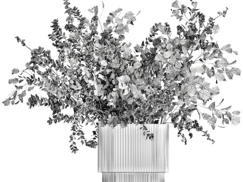 Bouquet Branch Of Cherry Blossoms Greenery Sakura 438 Modello 3D