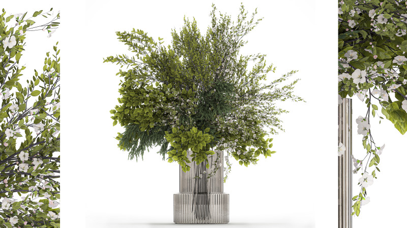 Bouquet Of Green Branches From The Garden Modello 3D .c4d .max .obj .3ds .fbx .stl .blend 