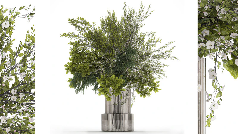 Bouquet Of Green Branches From The Garden 3D Model .c4d .max .obj .3ds .fbx .stl .blend 