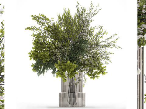 Bouquet Of Green Branches From The Garden 3D Model