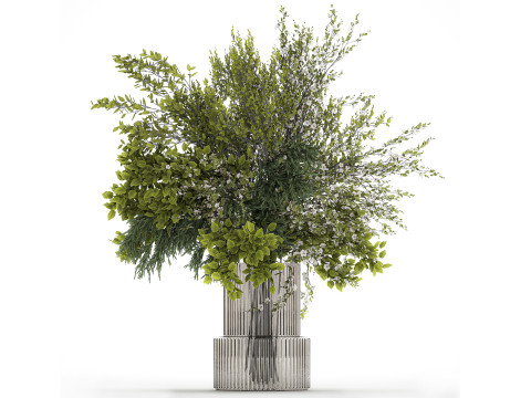Bouquet Of Green Branches From The Garden Modello 3D