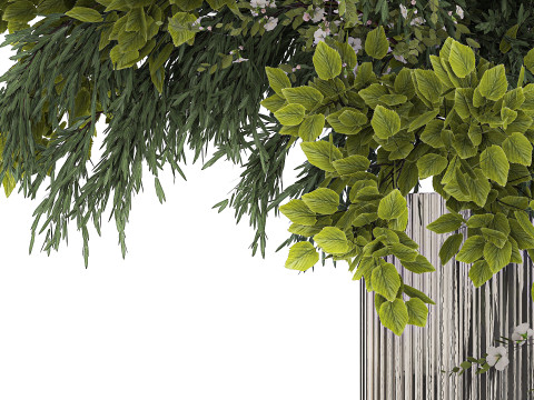 Bouquet Of Green Branches From The Garden Modello 3D