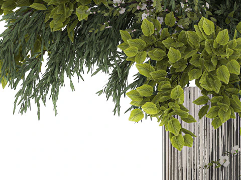 Bouquet Of Green Branches From The Garden 3D Model