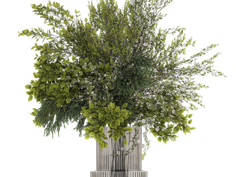 Bouquet Of Green Branches From The Garden Modello 3D