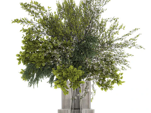 Bouquet Of Green Branches From The Garden 3D Model