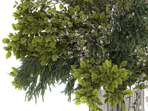 Bouquet Of Green Branches From The Garden Modello 3D