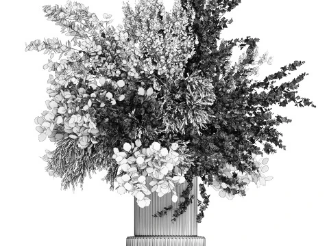 Bouquet Of Green Branches From The Garden 3D Model