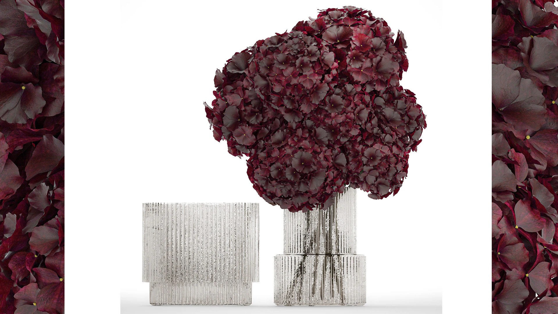 Bouquet Of Burgundy Flowers In A Vase Hydrangea 446 3D Model .c4d .max .obj .3ds .fbx .stl .blend 
