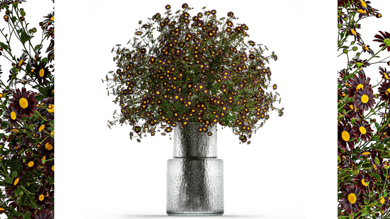 Bouquet wildflowers in a vase with daisy Chamomile 448 3D-Modell .c4d .max .obj .3ds .fbx .stl .blend