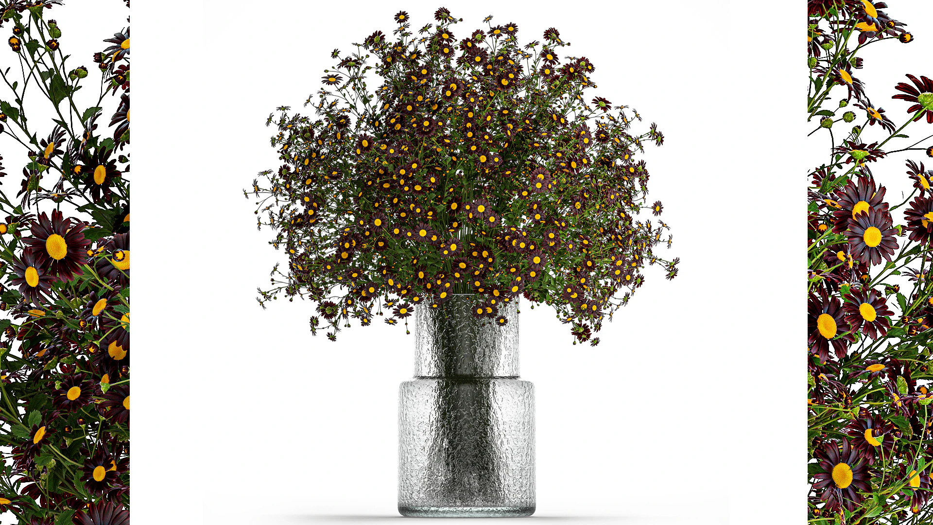 Bouquet wildflowers in a vase with daisy Chamomile 448 3D Model .c4d .max .obj .3ds .fbx .stl .blend