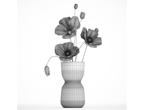 Bouquet Of Purple Flowers Icelandic Poppy 456 3D Model