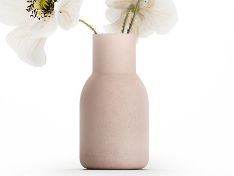 Beautiful Bouquet Of White Wild Flowers Poppy 467 Modello 3D