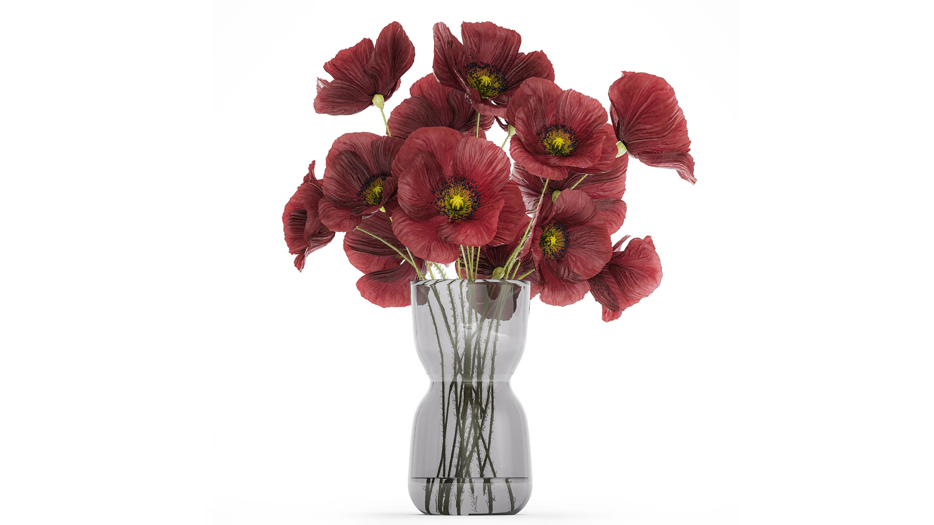 Beautiful Bouquet Of Wild Flowers Poppy 469 3D Model .c4d .max .obj .3ds .fbx .stl .blend 