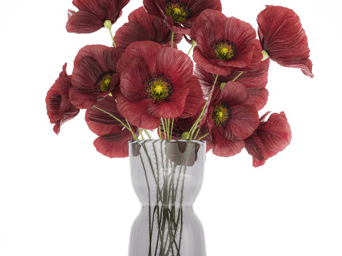 Beautiful Bouquet Of Wild Flowers Poppy 469 3D 模型
