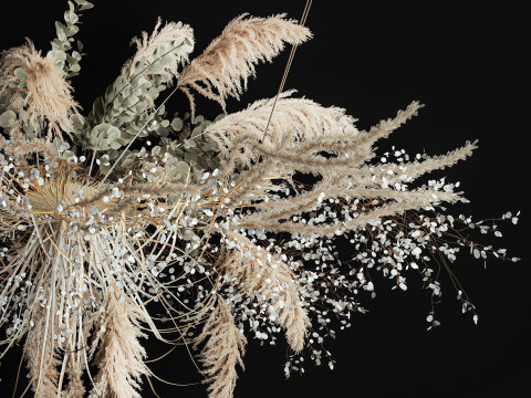 Hanging Installation Bouquet Of Dried Flowers pampas 472 Modèle 3D