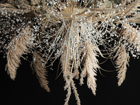 Hanging Installation Bouquet Of Dried Flowers pampas 472 Modèle 3D