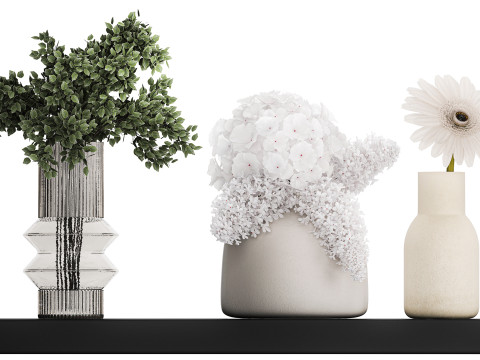 Collection Of Small Bouquets Of White Flowers 475 3D Модель