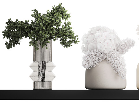 Collection Of Small Bouquets Of White Flowers 475 3D Модель