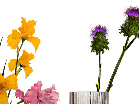Collection Of Small Bouquets Of Flowers In Vases 477 3D Model