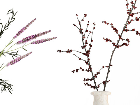 Collection Of Small Bouquets Of Flowers In Vases 477 3D Model