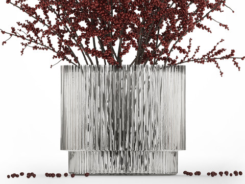 Beautiful bouquet of branches with red berries 481 3D-Modell