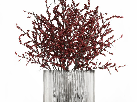 Beautiful bouquet of branches with red berries 481 3D-Modell