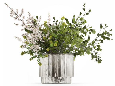 Beautiful Bouquet Of Cherry Blossom Branches 482 Model 3D